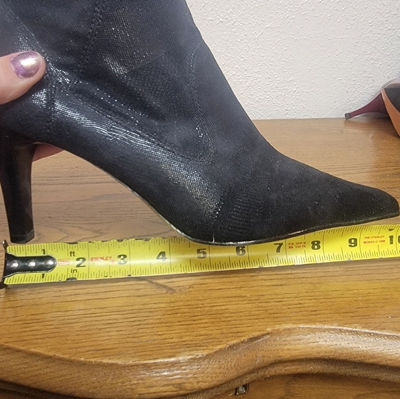 #13 Anne Klein AK Black Pointy Toe Ankle Boot with Stiletto Heel 8.5M - Picture 14 of 14